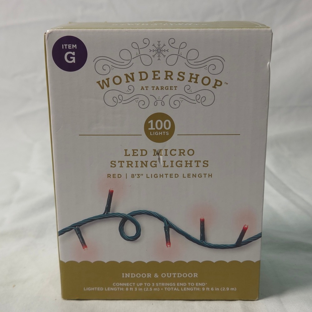 Wondershop Target 100 LED Micro String Lights Red Green Wire Indoor Outdoor 9.5'